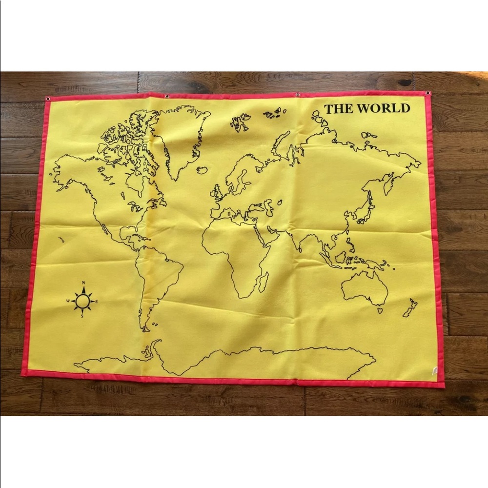CARSON DELLOSA Fabric Chart World Map 50″ X 37″